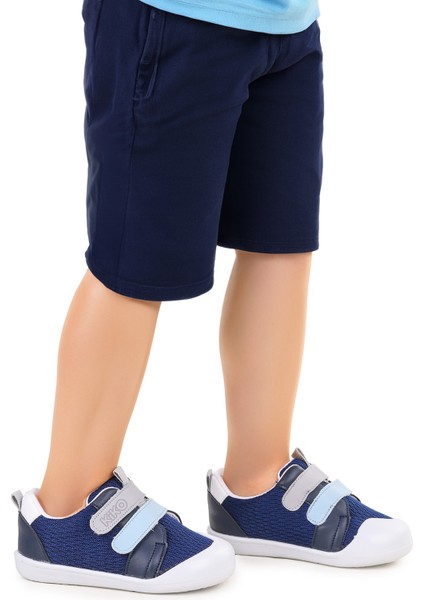 Textile Cırtlı Erkek Bebek Spor Ayakkabı Lacivert