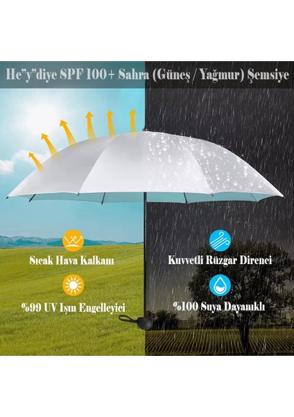 Spf 100+ Uv Korumalı Sahra (Güneş / Yağmur) Şemsiye