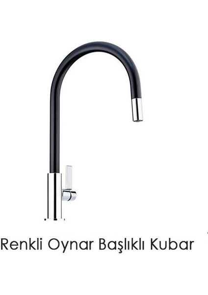 Esnek Kıvrılabilir Renkli Silikon Oynar Başlıklı Musluk Bataryası Başlığı Kubar ( Lisinya ) Alithestereo