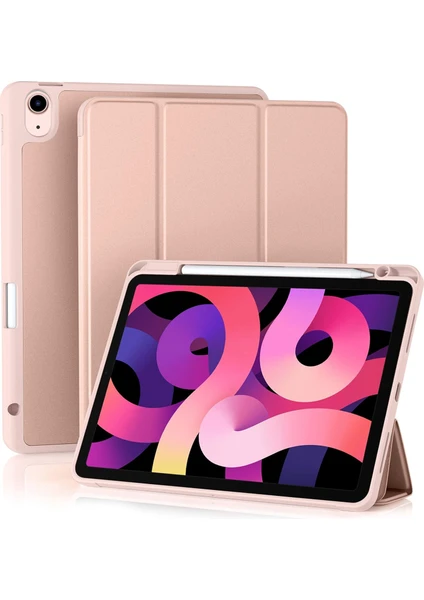 Apple ipad Air 10.9 2022 5. Nesil M1 Çipli A2589 A2591 Seri Yatay Standlı Güçlü Mıknatıslı Stromix Uyku Modlu Kılıf - Manyetik Şarj Destekli