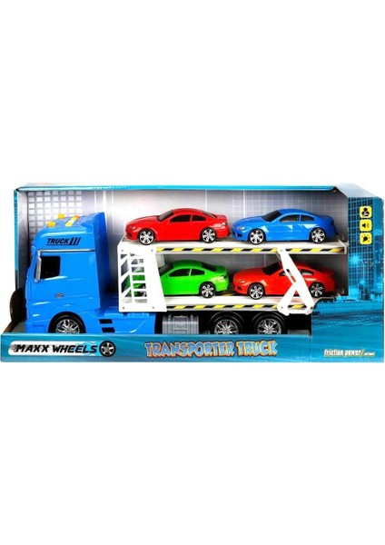 2326 1:24 Maxx Wheels Sesli ve Işıklı 2 Katlı Transporter Tır 44 cm