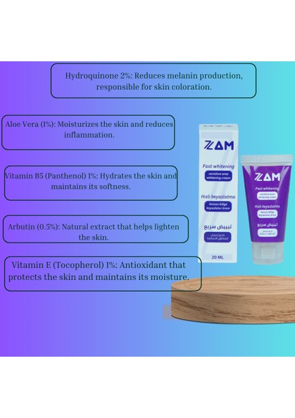 Hassas Bölgeler Ve Lekeler Için B5 Ve E Vitaminli Hydroquinone Ve Arbutin Içeren  Krem