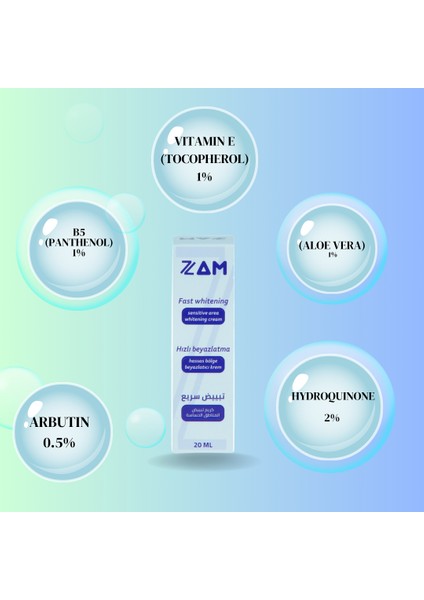 Hassas Bölgeler Ve Lekeler Için B5 Ve E Vitaminli Hydroquinone Ve Arbutin Içeren  Krem