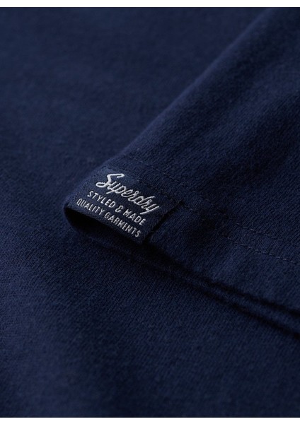 Bisiklet Yaka Baskılı Lacivert Erkek T-Shirt M1011985A97T_CORE Logo Classıc Wash indirimleri