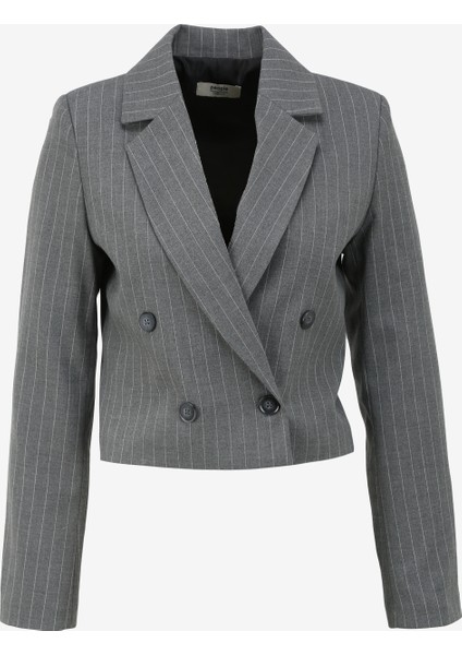 Crop Gri Kadın Ceket SPBF4SL-CKT5505