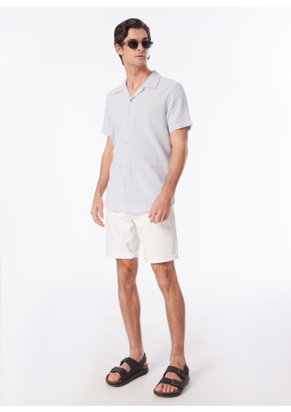 Slim Fit Apaş Yaka Armürlü Mavi Erkek Gömlek SPBF4SM-GML5080 modelleri
