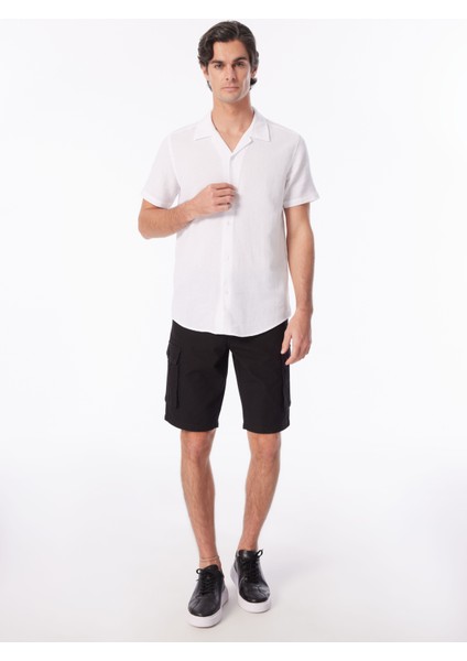 Slim Fit Apaş Yaka Armürlü Beyaz Erkek Gömlek SPBF4SM-GML5080 modelleri