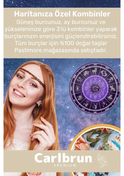 Premium Aslan Burcu Enerjisini Yükselten Doğal Taş Bileklik Aslan Burçları Burç Unisex Bileklik