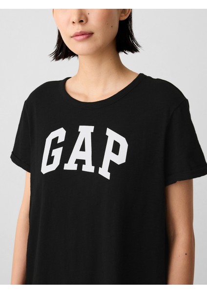 Kadın Siyah Gap Logo T-Shirt Elbise