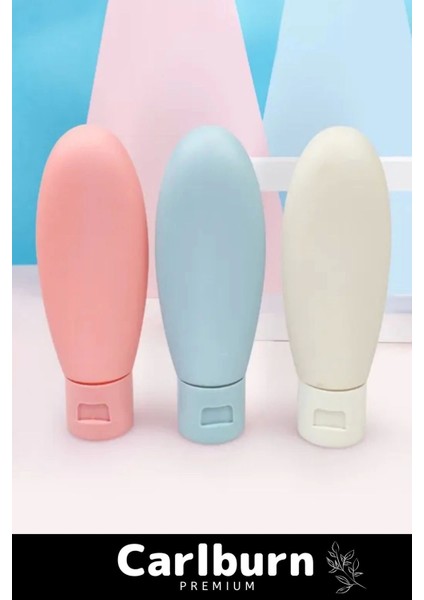 Premium Doldurulabilir Taşınabilir Krem Şampuan Jel 3 Adet 60ML Hijyenik Seyahat Tipi Banyo Seti