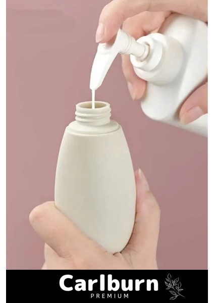 Premium Doldurulabilir Taşınabilir Krem Şampuan Jel 3 Adet 60ML Hijyenik Seyahat Tipi Banyo Seti