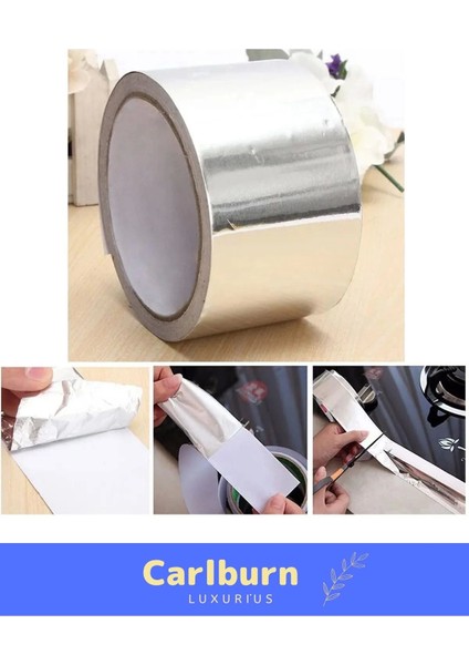 Özel Suya Sıcaklığa Dayanıklı Tamir Soba Boru Yama Alüminyum Yanmaz Folyo Bant 44MM 20MT - 10 Adet indirimleri