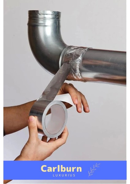 Özel Suya Sıcaklığa Dayanıklı Tamir Soba Boru Yama Alüminyum Yanmaz Folyo Bant 44MM 20MT - 5 Adet fiyatları