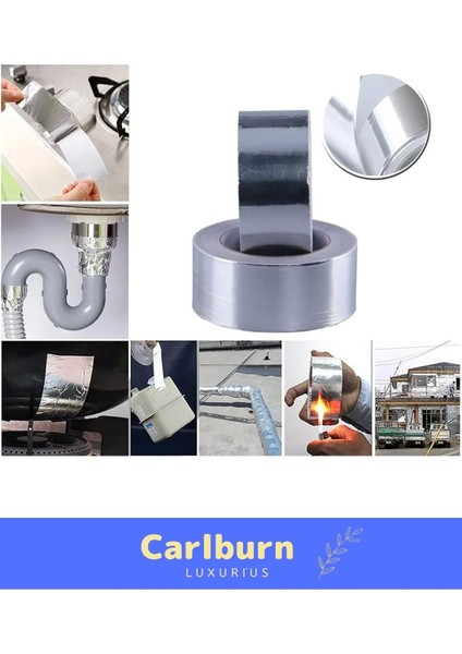 Özel Suya Sıcaklığa Dayanıklı Tamir Soba Boru Yama Alüminyum Yanmaz Folyo Bant 44MM 20MT - 5 Adet modelleri