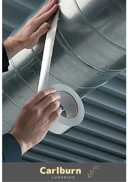 Özel Suya Sıcaklığa Dayanıklı Tamir Soba Boru Yama Alüminyum Yanmaz Folyo Bant 44MM 10MT - 10 Adet