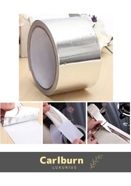 Özel Suya Sıcaklığa Dayanıklı Tamir Soba Boru Yama Alüminyum Yanmaz Folyo Bant 44MM 10MT - 10 Adet