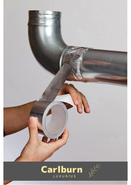 Özel Suya Sıcaklığa Dayanıklı Tamir Soba Boru Yama Alüminyum Yanmaz Folyo Bant 44MM 10MT - 5 Adet fiyatları
