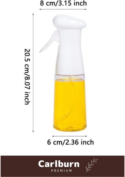 Deluxe Atomize Başlık Fan Şekilli Püskürtücü Bpa Içermeyen Plastik Sprey Cam Yağdanlık 200 ml 3 Adet