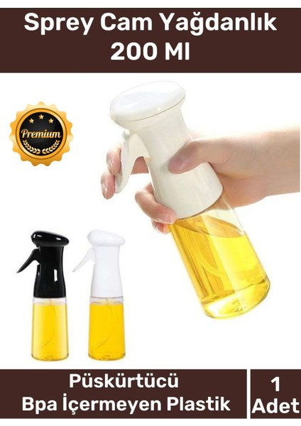 Deluxe Atomize Başlık Fan Şekilli Püskürtücü Bpa Içermeyen Plastik Sprey Cam Yağdanlık 200 ml 1 Adet