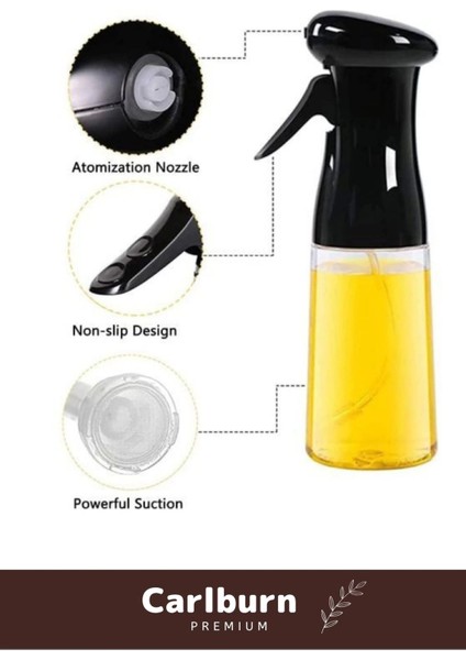 Deluxe Atomize Başlık Fan Şekilli Püskürtücü Bpa Içermeyen Plastik Sprey Cam Yağdanlık 200 ml 1 Adet
