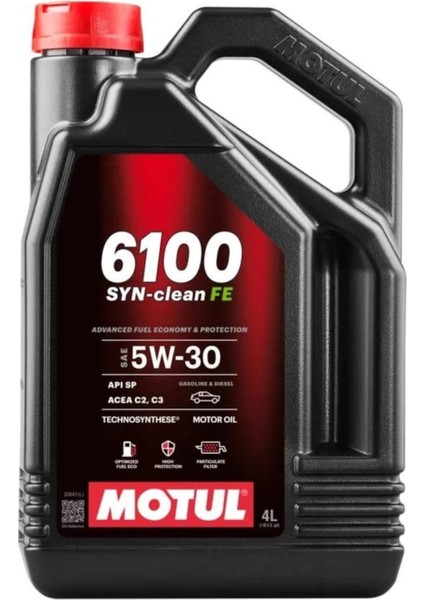 6100 Syn-Clean Fe 5W30 4 Lt Motor Yağı ( Üretim Yılı: 2024 )