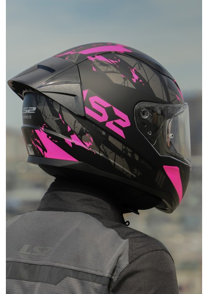 Rapıd 2 Race Palımnesıs Mat Siyah-Pembe Kask