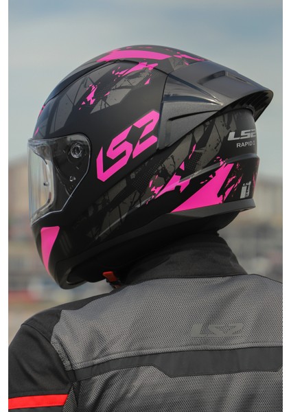 Rapıd 2 Race Palımnesıs Mat Siyah-Pembe Kask
