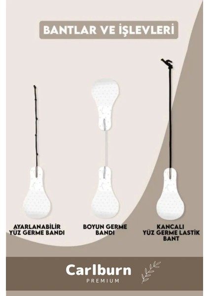 Özel Üretim Günlük Yüz Kaş Göz Vücut Boyun Kaz Ayağı Ipli Gerdirme Bandı 3'Lü Set modelleri
