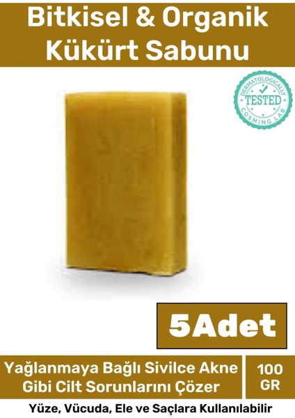 Özel Üretim Doğal Koku Yüz Cilt Beyazlatıcı Nemlendirici Kükürt Sabunu 5 Adet