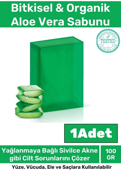 Özel Üretim Doğal Koku Yüz Cilt Beyazlatıcı Nemlendirici Aloe Vera Sabunu 1 Adet