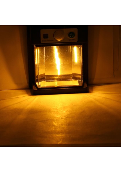 Güneş Enerjili Dış Aydınlatma Yeni Nesil Ampül Sensörlü Sarı Işıklı Aplik 5 W Portatif Fener Lamba