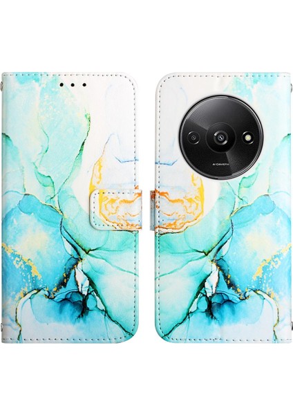 Xiaomi Redmi A3 Mermer Desen Cüzdan Kickstand Pu Deri Kılıf (Yurt Dışından) fırsatları