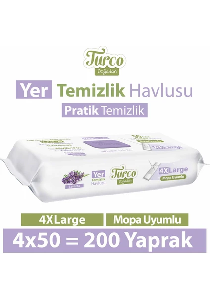 Baby Turco Turco Doğadan Yer Temizlik Havlusu Lavanta 4X50(200 Yaprak)