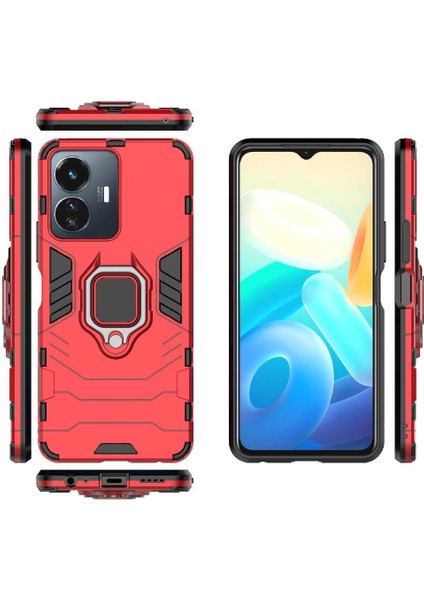 Vıvo Y77 5g Kickstand Için Kılıf 360 &deg; Dönen Halka Askeri Damla Koruma (Yurt Dışından) modelleri