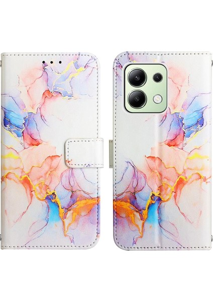 Xiaomi Redmi Için Not 13 4g Mermer Desen Kickstand Pu Deri Cüzdan (Yurt Dışından)