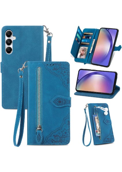 Samsung Galaxy Case 5g Cüzdan Flip Fermuar Tarzı Çok Renkli Yuvası (Yurt Dışından)