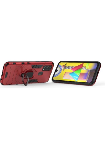 Samsung Galaxy M31 Kickstand Darbeye Kapak Için Kılıf 360 &deg; Dönen Halka (Yurt Dışından) fiyatları