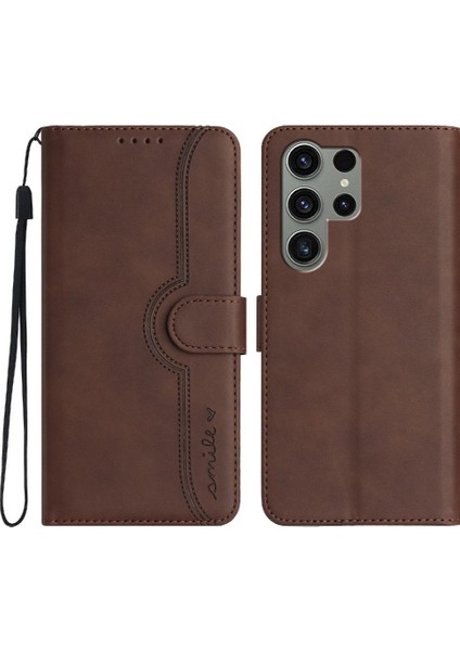 Samsung Galaxy S24 Ultra Kılıf Premium Pu Dahili Mıknatıs ile Uyumlu (Yurt Dışından)