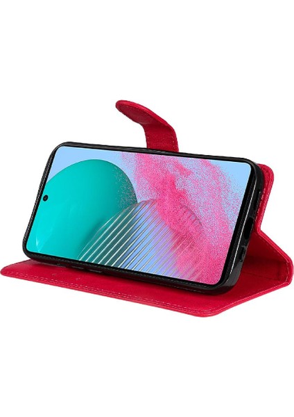 Kart Yuvası ile Samsung Galaxy M54 Için Flip Case Klasik Düz Renk Yüksek (Yurt Dışından)