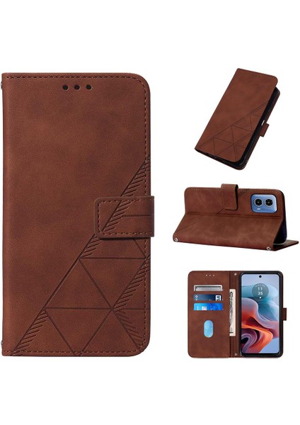 Motorola Moto G34 Kredi Kartı Tutucu Cüzdan Kapak Flip Folio Kitap Için Kılıf (Yurt Dışından)
