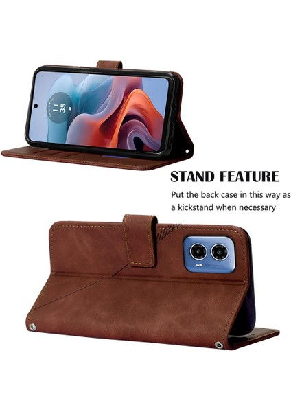 Motorola Moto G34 Kredi Kartı Tutucu Cüzdan Kapak Flip Folio Kitap Için Kılıf (Yurt Dışından)