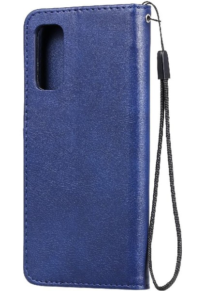 Kart Yuvası Cüzdan ile Samsung Galaxy S20 Klasik Düz Renk Için Flip Case (Yurt Dışından)