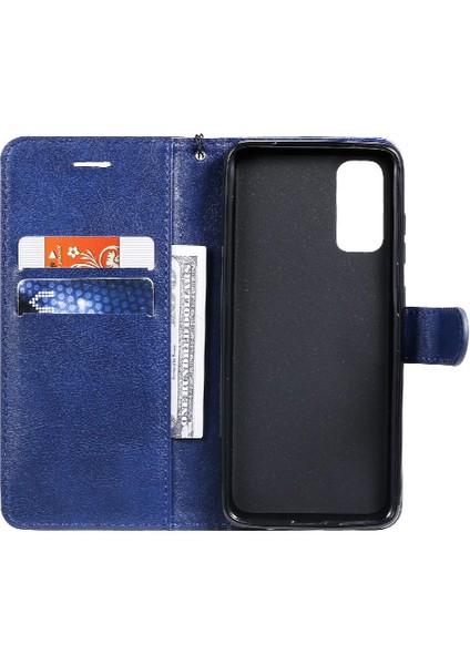 Kart Yuvası Cüzdan ile Samsung Galaxy S20 Klasik Düz Renk Için Flip Case (Yurt Dışından)