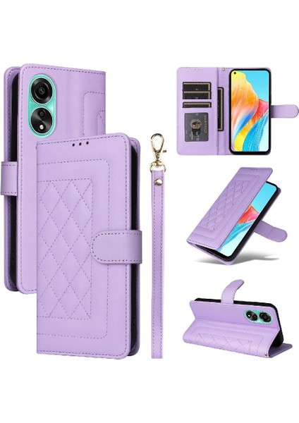 Oppo A78 4g Flip Kapak Için Flip Case Basit Iş Darbeye Deri (Yurt Dışından)