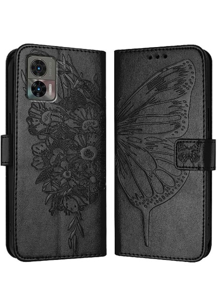 Motorola Kenar 30 Neo Flip Kapak Kabartma Kelebek Premium Için Kılıf (Yurt Dışından) modelleri