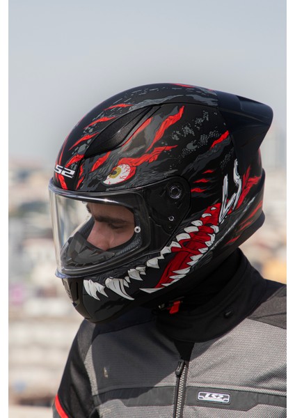 Rapıd 2 Race Kaıju Mat Siyah-Kırmızı-Beyaz Kask modelleri