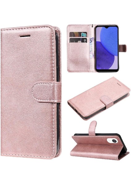 Samsung Galaxy A23E Klasik Katı Renk Için Flip Case Kart Yuvası ile Yüksek (Yurt Dışından)