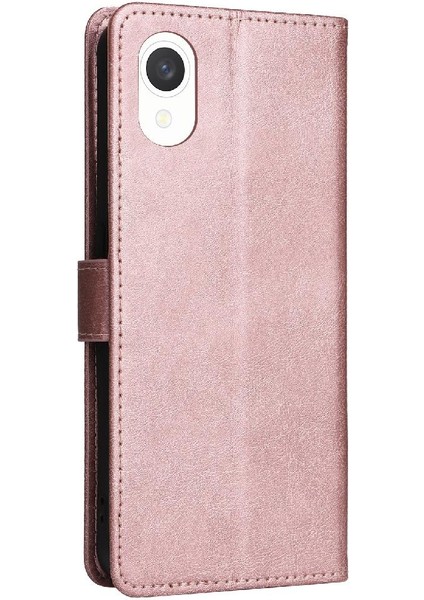 Samsung Galaxy A23E Klasik Katı Renk Için Flip Case Kart Yuvası ile Yüksek (Yurt Dışından)