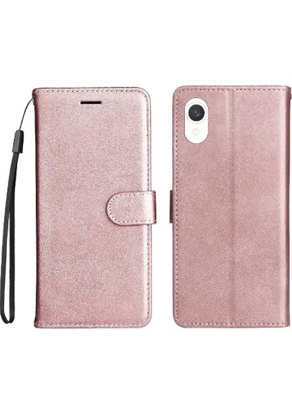 Samsung Galaxy A23E Klasik Katı Renk Için Flip Case Kart Yuvası ile Yüksek (Yurt Dışından)