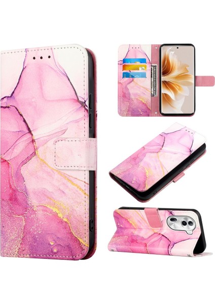 Oppo Oppo 11 Pro 5g Için Kickstand Pu Deri Mermer Desen Cüzdan (Yurt Dışından)